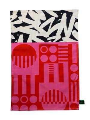 Irregular Sleep Pattern Tea Towel - Hot Pink