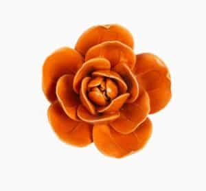 Ceramic Flower Wall Decoration - Orange Flower