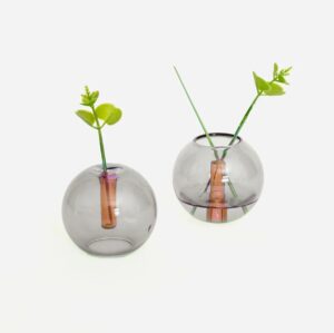 Mini Bubble Vase - Smoke/Amber