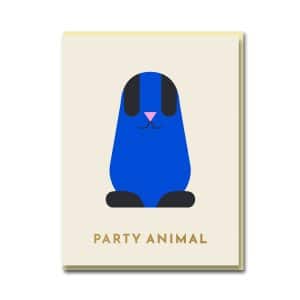 Party Animal Rabbit Greetings Card