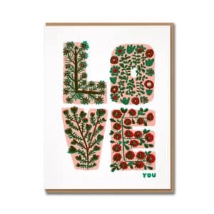 Floral Love Letters Greetings Card