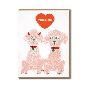 You & Me Poodles Greetings Card