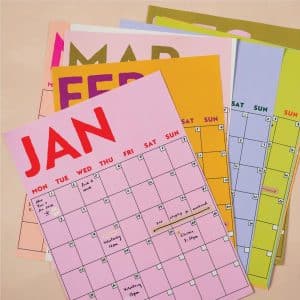 Monthly A3 Wall Planner